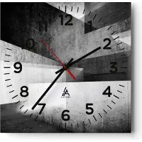 ARTTOR Wanduhr - Quadrat - Glasuhr - Dreidimensional Illusion optisch - 30x30cm - Schleichendes Uhrwerk - Lautlos - zum Aufhängen bereit - Dekoration Modern - Wanddekoration aus Glas - C4AC30x30-4962