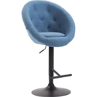 CLP Barhocker London V2 Stoff schwarz blau
