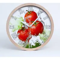 Tulup Holzuhr 20fi cm wanduhr - weiße Spitzen - Tomaten und Salat