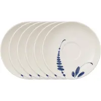 Villeroy & Boch Untertasse "Mokka- / Espressountertassen Vieux Luxembourg Brindille ø 11,7 cm 6er Set weiß-blau"