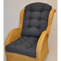 Rattani - Polster / Kissen / Ersatzpolster für Rattan Ohrensessel / Rattansessel , Colore Antracite (anthrazit)