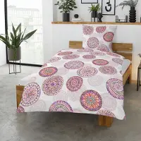 TRAUMSCHLAF Satin Bettwäsche Belli Rozette altrosa 135x200 cm + 80x80 cm