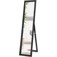 Goplus Ganzkörperspiegel, verstellbare Winkelstufe, Freistehend & Wandmontage, Standspiegel 147x29cm, Wandspiegel mit Hacken