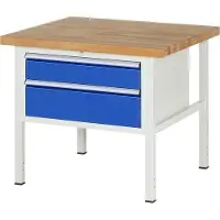 RAU Werkbank mit 2 XL Schubladen - Vollauszug - 150:1 / 210:1 - 840 x 1.000 x 900 mm (HxBxT) - Traglast 1.250 kg - Buche