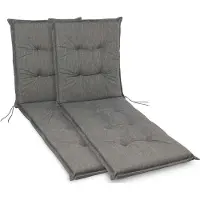 Sunnypillow 2 Stück Liegenauflage 190 x 60 Auflage Polster für Gartenmöbel extra dick 9cm UV-Lichtecht Polsterauflagen für Gartenliege Sonnenliege Liegestuhl Kissen Grau