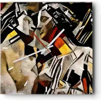 ARTTOR Wanduhr - Quadrat - Glasuhr - Skulptur modern - 40x40cm - Schleichendes Uhrwerk - Lautlos - zum Aufhängen bereit - Dekoration Modern - Wanddekoration aus Glas - C3AC40x40-3494