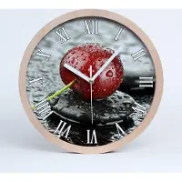 Tulup Holzuhr 20fi cm wanduhr - weiße Spitzen - Kirsche im regen
