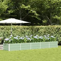 vidaXL "Schlussverkauf" Pflanzkübel im Garten - 1 pc - Blumenbeet/Gartenbeet - Grün 400x80x45 cm Stahl C13572