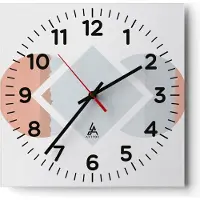 ARTTOR Wanduhr - Quadrat - Glasuhr - Stück Geometrisch Diamant - 30x30cm - Schleichendes Uhrwerk - Lautlos - zum Aufhängen bereit - Dekoration Modern - Wanddekoration aus Glas - C4AC30x30-4690