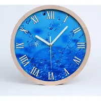 Tulup Holzuhr 25fi cm wanduhr - weiße Spitzen - Wassertropfen