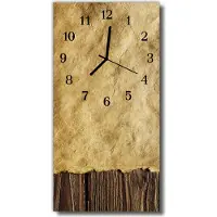 Tulup Glasuhr Wanduhr Küchenuhr Echt-Glas 30x60 Tisch Papier Braun