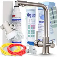 ARI Venom 3-Wege Küchenarmatur INOX Gebürstet mit 3M AP2-C405-SG Trinkwasserfilter Untertisch Wasserfiltersystem