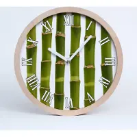 Tulup Holzuhr 25fi cm wanduhr - weiße Spitzen - Bambus