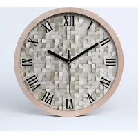 Tulup Holzuhr 25fi cm wanduhr - schwarze Spitzen - Holzwürfel