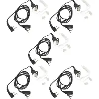 VHBW 5x Headset kompatibel mit Rexon RL328S, RL328CQ, RL328+, RL328 Plus, RL328 Funkgerät - schwarz, Akustikschlauch