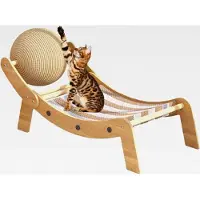 Markenlos Katzenkratzliege | Kratzsalon Für Katzen,Spielrampe Mit Rollball Für Katzen Spielplatz Haus Garten Wohnung Indoor Outdoor