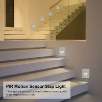 Lixada 6 Stücke LED Nachtlicht mit Bewegungsmelder Sensor Lampe Treppenlicht Nachtleuchte Wandleuchte Nachtlampe (AC 220V, Weiß)