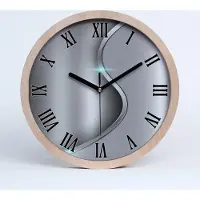 Tulup Holzuhr 30fi cm wanduhr - schwarze Spitzen - Metall Abstraktion