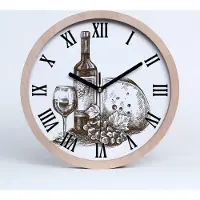 Tulup Holzuhr 20fi cm wanduhr - schwarze Spitzen - Wein und Snacks