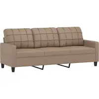 Syfax 3-Sitzer-Sofa Cappuccino-Braun 180 cm Kunstleder