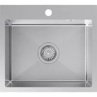 VBChome Edelstahlspüle 50 x 45 cm Gebürsteter Edelstahl Einbauspüle mit Hahnloch Edelstahl Küchenspüle Spüle Groß Becken Ablaufgarnitur Siphon Edelstahlspüle Gebürsteter Edelstahl