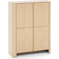 Masseno Kommode AVORIO 103 cm Sideboard und 4 Türen für Wohnzimmer Schlafzimmer Modern 103x39x132 cm Eichefarben / Naturfarben