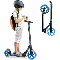 KOMFOTTEU Scooter Tretroller Klappbar, Cityroller Kickscooter mit 2 LED Rädern & Tragegurt, Roller aus Aluminium, Kickroller Roller höheverstellbar