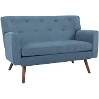 CLP Sofa Kioni Cordbezug 2-Sitzer komfortabel gepolstert bis 240 kg belastbar blau