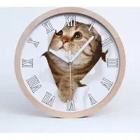Tulup Holzuhr 25fi cm wanduhr - weiße Spitzen - Katze
