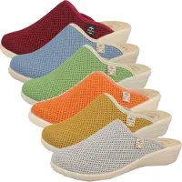 Fly Flot Damen Hausschuh Pantoffel komfortabel strapazierfähig bequem 330019, Größe:39 EU, Farbe:Blau