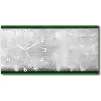 Tulup Wanduhr aus Glas – 60x30 cm - Glasbild - Glasuhr - Gehärtetes Glas - weisse-zeiger - Grüne Wand