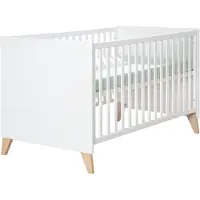 Roba Kombi-Kinderbett Leon 70x140 cm - Babybett mit 3 Schlupfsprossen & 3-fach höhenverstellbarem Lattenrost