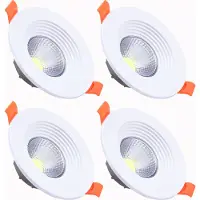 ROSNEK 4 Stück 7W LED COB Deckenlicht Panel Einbaustrahler Deckenleuchte Strahler Einbauleuchte, Naturweiß