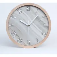 Tulup Holzuhr 25fi cm wanduhr - weiße Spitzen - Marmor Textur