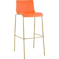 CLP Barhocker Hover stapelbar Kunststoffsitz Vierfußgestell Goldoptik bis 150 kg orange
