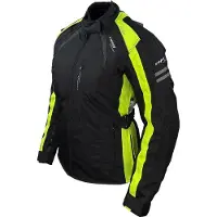 Roleff RO981 Damen Motorradjacke – Schwarz-Neongelb, wasserdicht, atmungsaktiv & mit Protektoren Größe: L,