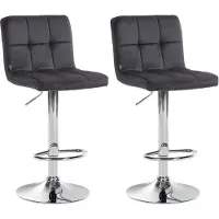 CLP 2er Set Barhocker Peru Samt chrom schwarz
