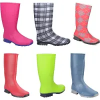 Spirale Gummistiefel Mareike, Farbe:rot/grau kariert, Größe:37