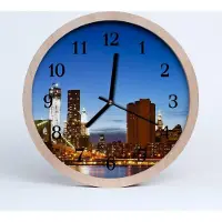 Tulup Holzuhr 30fi cm wanduhr - Stadtgebäude Stadt