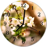 Tulup Glasuhr Wanduhr Küchenuhr Echt-Glas 30fi cm Natur mehrfarbig