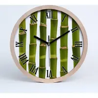 Tulup Holzuhr 20fi cm wanduhr - schwarze Spitzen - Bambus