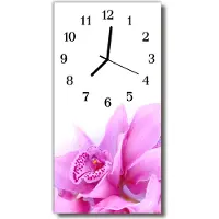 Tulup Glasuhr Wanduhr Küchenuhr Echt-Glas 30x60 Orchidee Rosa