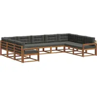 vidaXL Outdoor-Sofagarnitur 9 stk. Natur und Anthrazit