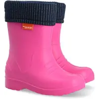Demar Gummistiefel DINO PINK Regenstiefel Kinderstiefel mit Innenschuh leichte Thermostiefel, 28/29