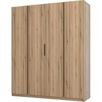 Masseno Drehtürenschrank CAGLIARI 200 cm Kleiderschrank Schlafzimmer Schrank 4-türig Goldfarben