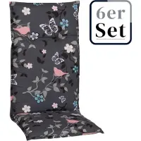 Green Spirit 6er Set Hochlehner Auflage »Bregenz«, Motiv - Blume, grau