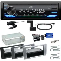 JVC KD-X482DBT Bluetooth DAB Einbauset für Ford Focus C-Max Fiesta Transit