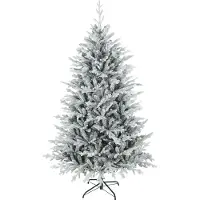 Youjia Künstlicher Weihnachtsbaum 180 cm künstlich Tannenbaum mit Schnee, 1976 Spitzen für drinnen