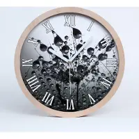 Tulup Holzuhr 20fi cm wanduhr - weiße Spitzen - Löwenzahn Samen