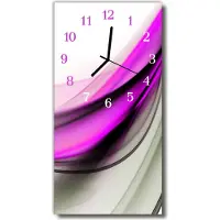 Tulup Glasuhr Wanduhr Küchenuhr Echt-Glas 30x60 Abstrakt Lila